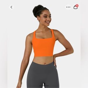 Halara square backless criss cross bra tank | NWT | small | orange
